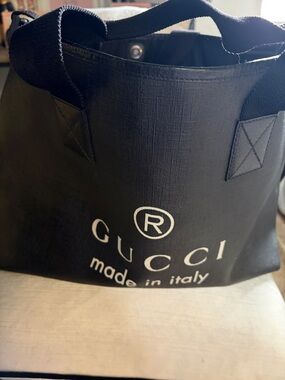 Gucci Black Tote with White Logo